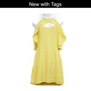 NEW BB DAKOTA Kaless Dress Halter Off Shoulder Yellow Citrus Yellow Dress Sz 0**